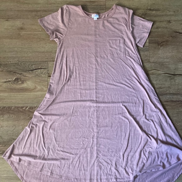 Cute midd knee dusty rose lularoe short sleeve dress - Picture 1 of 4